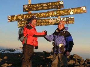 Steve "The Essex Pirate" Lodge and Rob Jones Kilimanjaro summit - 5895m Steve "The Essex Pirate" Lodge and Rob Jones Kilimanjaro summit - 5895m